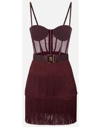 Elisabetta Franchi - Mini -Kleid in Tüll und Fransen - Lyst