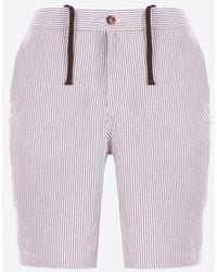 MC2 Saint Barth - Striped Cotton Shorts - Lyst