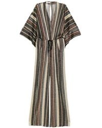 Siyu - V-Neck Short Sleeves Striped Long Jumpsuit - Lyst