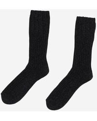 ANT45 - Ribbed Stretch Cotton Blend Socks - Lyst