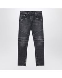 Balmain - Washed Slim Biker Jeans - Lyst