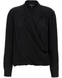 Theory - Theorie 'pk Label Wrap' Blouse - Lyst