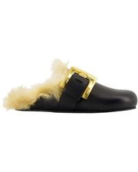 Balmain - Anthem Mules Leder schwarz - Lyst