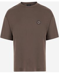 Giorgio Armani - Cotton Blend T Shirt With Logo - Lyst