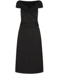 Michael Kors - Longuette 'viscose Blend Dress Met Blote Schouders - Lyst