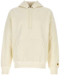 Carhartt - Ivory Cotton Blend Hooded Chase Sweat - Lyst