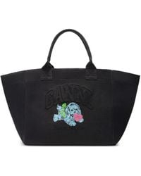 Ganni - Recycled Cotton Xxl Tote Bag - Lyst