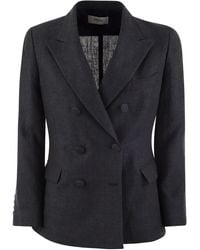 SAULINA Antonella Double Breasted Cotton Blend Jacket in