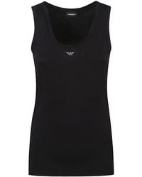 Emporio Armani - Sleeveless Strass Top - Lyst