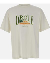 Drole de Monsieur - Off White Tennis Court T -shirt - Lyst