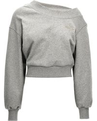 The Attico - Crossed Logo Felpe Grigio-Donna - Lyst