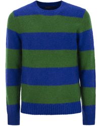 Polo Ralph Lauren - Gestreepte Trui Met Suède Patches - Lyst
