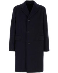 Prada - Midnight Blue Wool Coat - Lyst