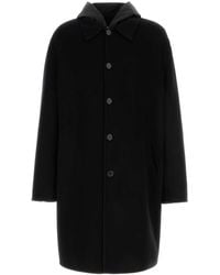 Prada - Black Cashmere Coat - Lyst