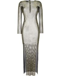 Santa Brands - Rhinestones Embellished Long Dress - Lyst