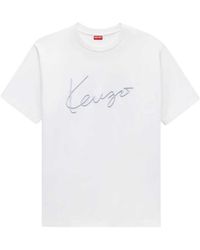 KENZO - Signature' Embroidered Cotton T Shirt - Lyst