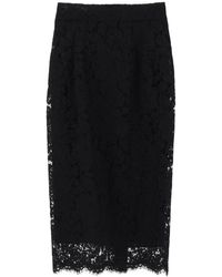 Dolce & Gabbana - Lace Pencil Skirt With Tube Silhouette - Lyst