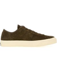 Tom Ford - Khaki Suede Cambridge Sneakers - Lyst