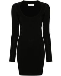 Saint Laurent - Vestido Corto De Punto - Lyst