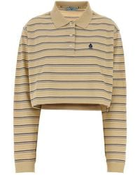 Prada - Embroidered Piquet Polo Shirt - Lyst