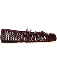 Gucci - Horsebit Mesh & Leather Ballet Flat - Lyst