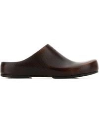 Miu Miu - Dark Leather Slippers - Lyst