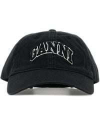 Ganni - Slate Cotton Baseball Cap - Lyst