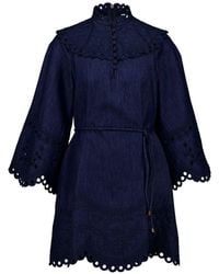 Zimmermann - Mahon Denim Mini Dress - Lyst