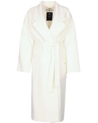 Elisabetta Franchi - Cappotto Con Cintura - Lyst