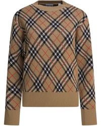 Burberry - Jersey con cuello redondo en mezcla de lana de - Lyst
