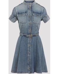 McQueen - Denim Mini Dress - Lyst