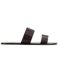 Saint Laurent - Dark Leather Babylone Slippers - Lyst