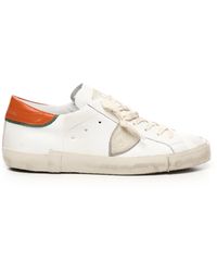 Philippe Model - Prsx Sneaker Arancione Bianca Bassa - Lyst