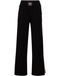 Elisabetta Franchi - Knitted Trousers With Shiny Viscose Stripes - Lyst