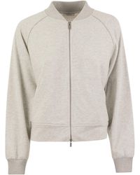 Peserico - Sweatshirt in Baumwolle MÉlange und Tricot -Details - Lyst