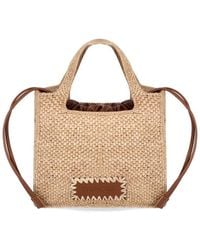 THEMOIRÈ - Morea Small Raffia Natural Handbag - Lyst