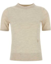 Burberry - Sand Wool T-Shirt - Lyst