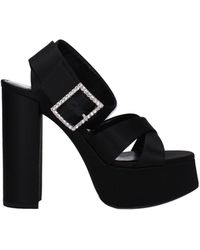 Saint Laurent - Jota Sandalen Frauen Satin schwarz - Lyst