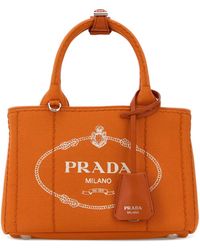 Prada - Orange Canvas Mini Jardinière Handbag - Lyst
