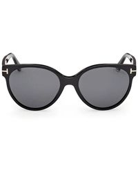 Tom Ford - Zonnebril Ft1311 01 D Tallulah Zwart/rookgrijs Dames Gepolariseerd - Lyst
