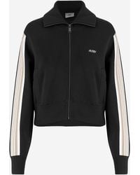 Autry - Viscose Blend Sweatshirt With Zipper And Side Stripes - Lyst