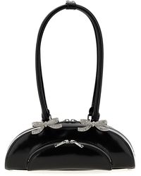 Self-Portrait - Zelfportret 'black Leather Curved' Schoudertas - Lyst
