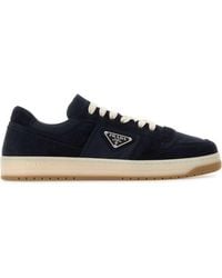Prada - Canvas And Suede Downtown Sneakers - Lyst