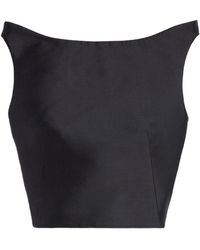 Jil Sander - Top De Mezcla De Seda Con Hombros Estructurados - Lyst