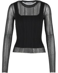 Sportmax - Pullover "Buono" Trompe "Oeil" aus schwarzer Viskosemischung - Lyst