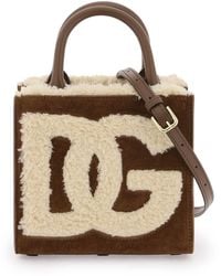 Dolce & Gabbana - Borsa Tote Dg Daily Piccola In Suede E Shearling - Lyst