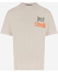 Just Cavalli - Cotton T Shirt With Graphic Print - Lyst