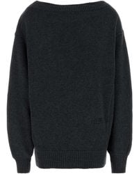 MM6 by Maison Margiela - Dark Wool Blend Mini Sweater Dress - Lyst