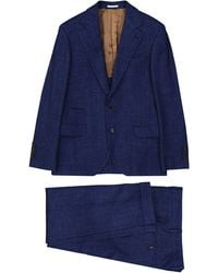 Brunello Cucinelli - Anzug aus blauer Wolle - Lyst