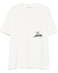 Autry - Flower-Embroidered Pocket T-Shirt - Lyst